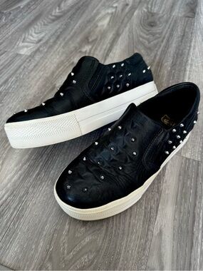 Ash platform leather slip on shoes